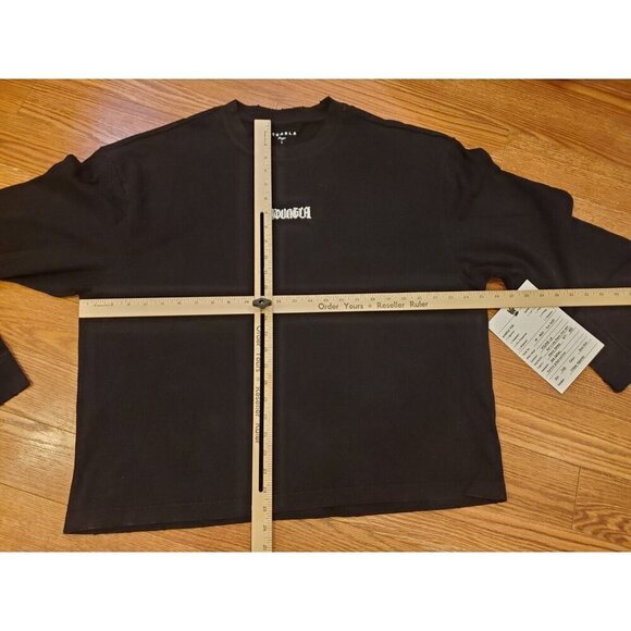 YoungLa SAMPLE Shirt Mens Size LG Long‎ Sleeves Black Wash Distressing Heavy - Picture 5 of 10